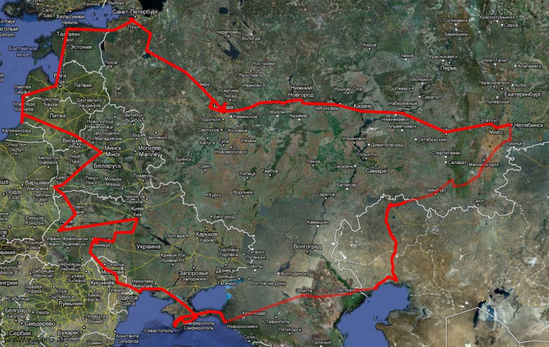 Карта нашего пробега
